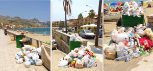 Emergenza rifiuti anche sul lungomare di Giardini Naxos