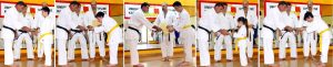 La consegna dei diplomi agli allievi di Karate della Palestra N° 1 Fitness di Francavilla ossia, da sinistra, Gioele Benvegna, Mirko Di Pasqua, Carmelo Garelli, Virginia Riolo e Luca Torre