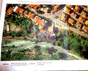 L'aerofotogrammetria della zona a rischio di Francavilla di Sicilia, con l'indicazione degli interventi da effettuare per metterla in sicurezza