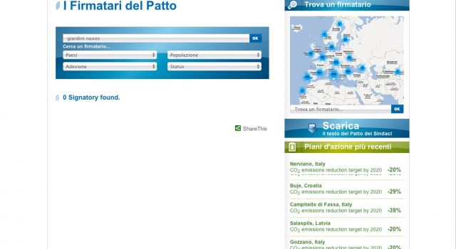 Patto dei Sindaci Taormina completa la procedura, Giardini Naxos ancora assente