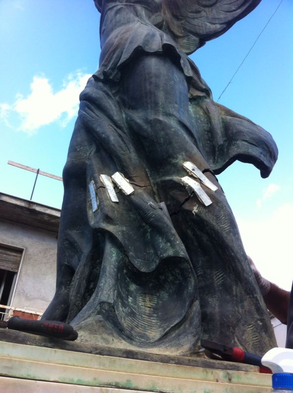 Calatabiano, messa in sicurezza della statua alata