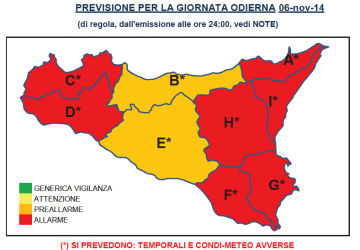 Allerta Meteo, previsto peggioramento dalle ore 16 e sino a domani