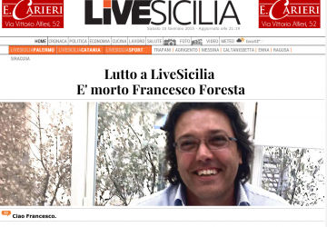È scomparso Francesco Foresta, direttore di LiveSicilia