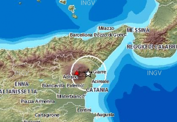 Terremoto registrato nella zona jonico etnea