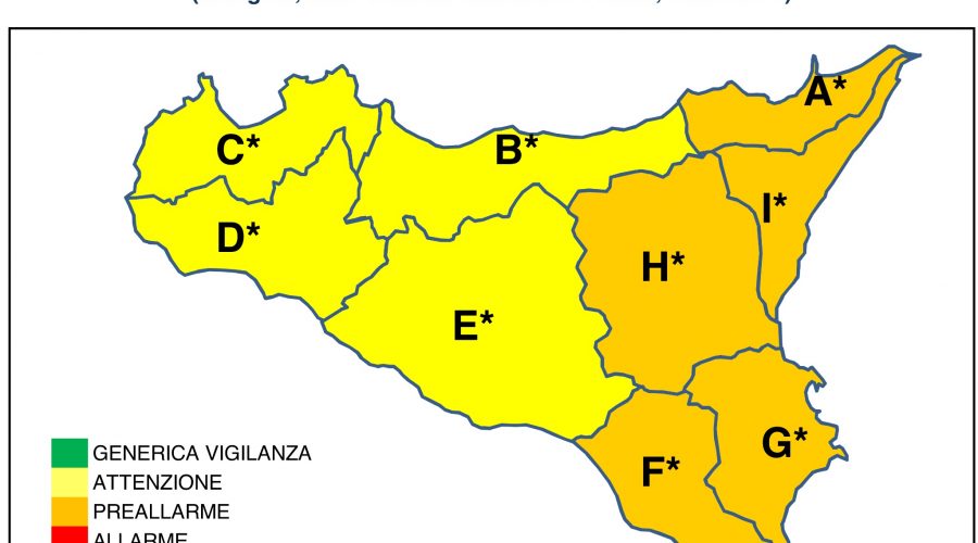 Meteo, avviso di preallarme per domani