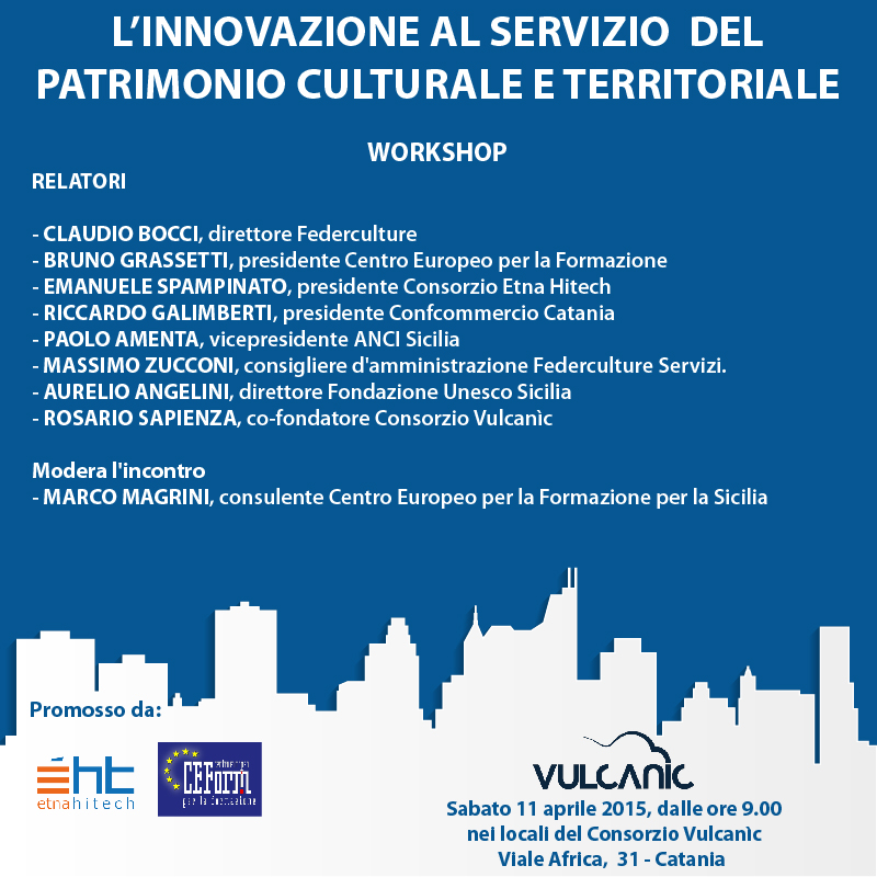 Catania, sabato workshop sulle tecnologie innovative per la valorizzazione del territorio