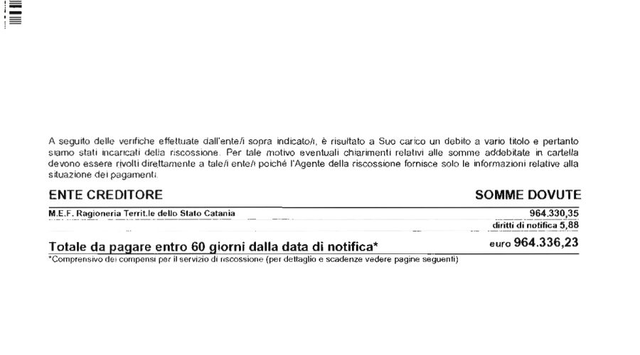 Randazzo, maxi cartella esattoriale: il Tribunale rinvia la decisione al 2020