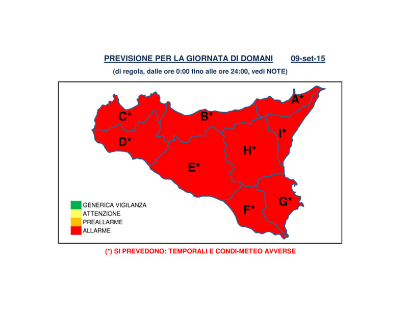Allerta meteo: mercoledì giornata clou
