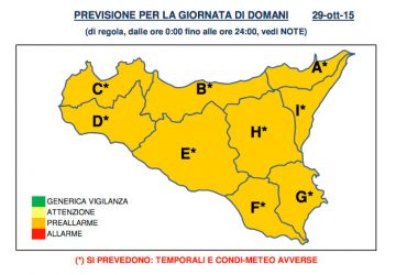 Meteo: domani allerta arancione per il rischio idrogeologico. Scuole regolarmente aperte