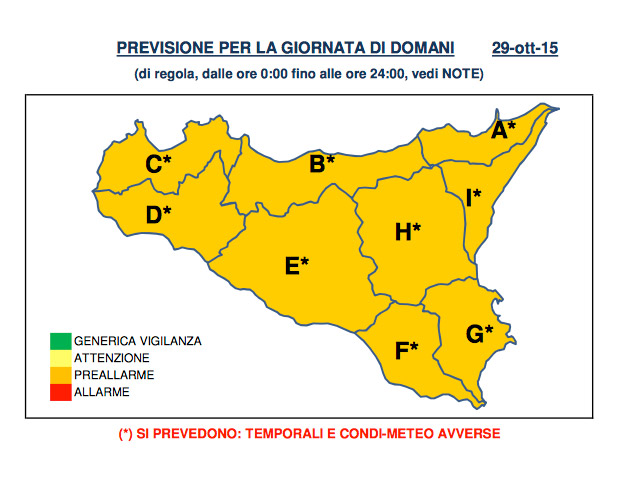 Meteo: domani allerta arancione per il rischio idrogeologico. Scuole regolarmente aperte