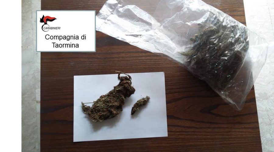 Taormina: arrestati un 38enne di Adrano ed un 23enne di Giarre. Beccati con oltre 800 grammi di marijuana