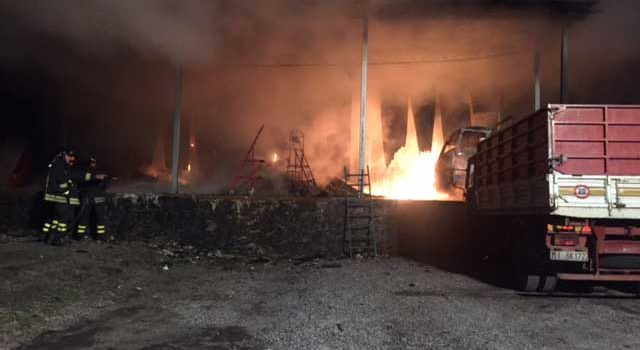 Attentato incendiario in deposito agrumi di Nunziata. L’ombra del racket? FOTOGALLERY