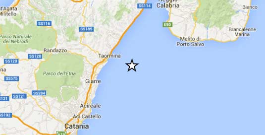Terremoto, 5 scosse al largo di Giardini Naxos e Taormina