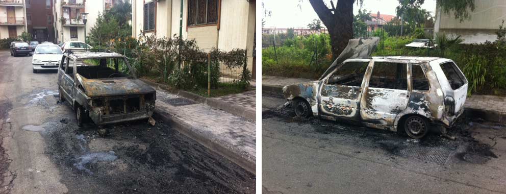 Giarre, nuova alba di fuoco in via Romagna: due auto in fiamme