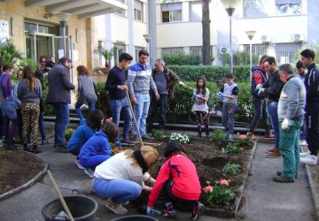 Giarre, studenti del &ldquo;Macherione&rdquo; e dell&rsquo;Agrario collocano piantine nelle aiuole della scuola