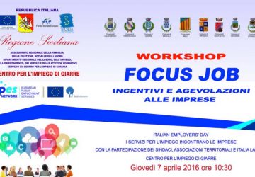 &ldquo;Incentivi e agevolazione alle Imprese&rdquo;: domani convegno presso il Centro per l&rsquo;Impiego di Giarre