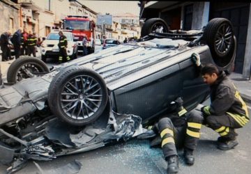 Guardia Mangano, grave incidente: si ribalta auto. Un ferito