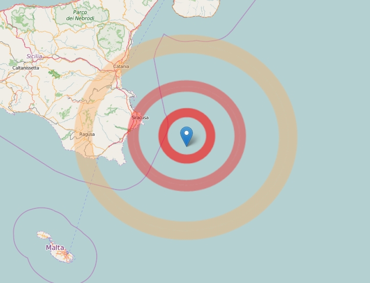 Sisma nel Mar Ionio intorno alla mezzanotte