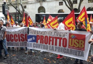 Operaio ucciso a Piacenza: domani presidio USB in via Etnea a Catania