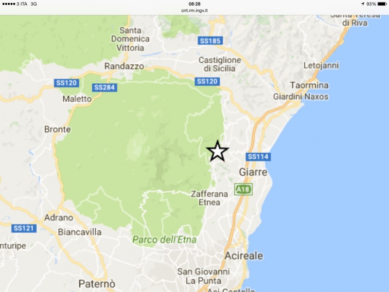 Terremoto: due scosse con epicentro tra S. Alfio e Milo