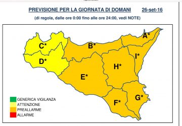 Meteo: domani allerta arancione per il rischio idrogeologico. Scuole aperte