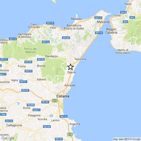 Lieve scossa di terremoto con epicentro tra Giarre e S. Alfio