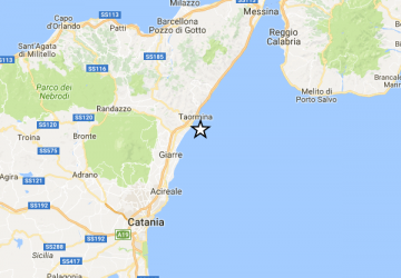 Terremoto: scossa con epicentro in mare a largo tra Giardini e Calatabiano