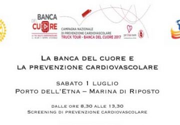 Sabato 1 luglio screening di prevenzione cardiovascolare al Porto dell&rsquo;Etna