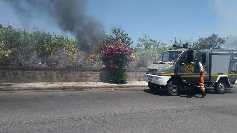 Giarre: incendio doloso lungo il viale don Minzoni
