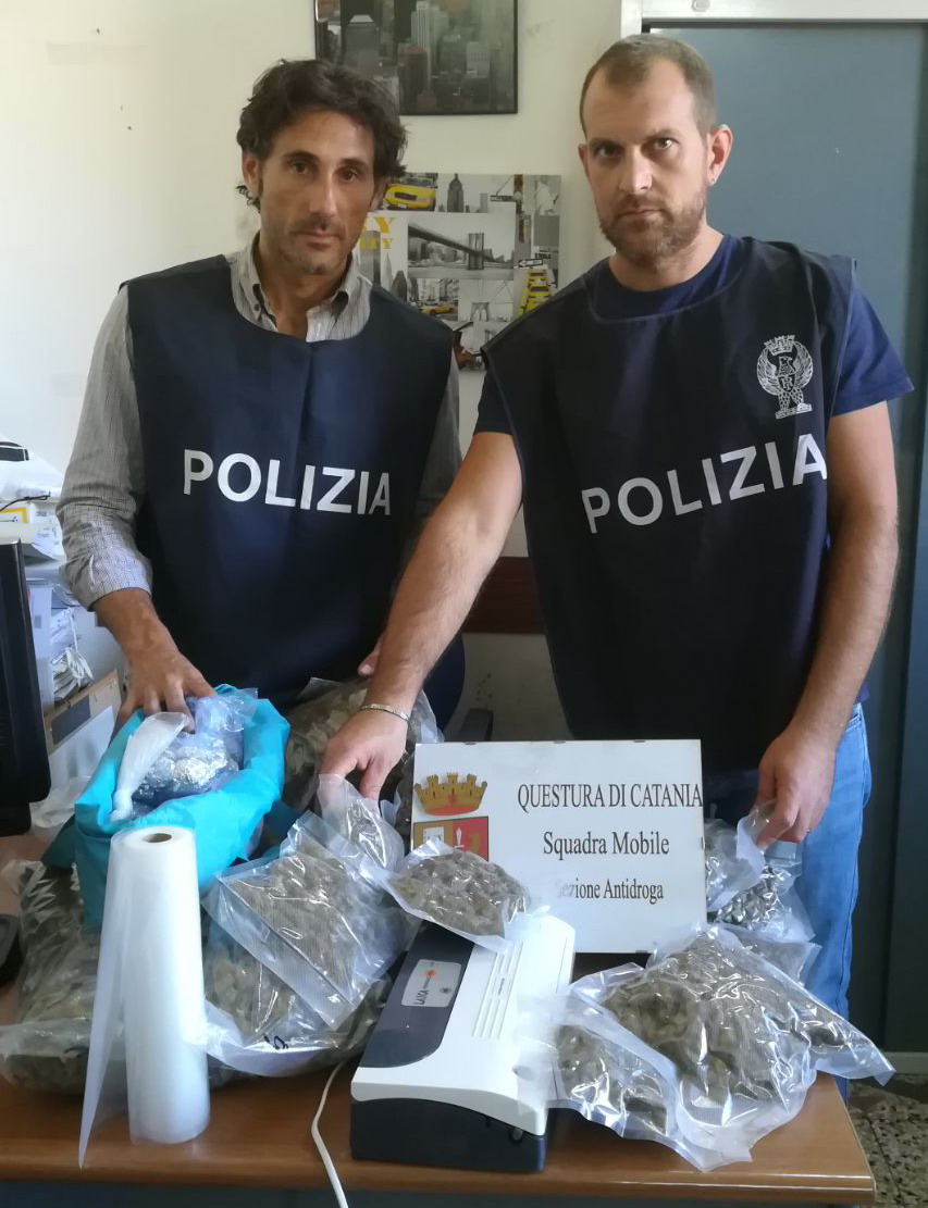Catania, duro colpo ai “signori della droga”:  sequestrati 5 chili di marijuana. Manette per Giuseppe Nizzari