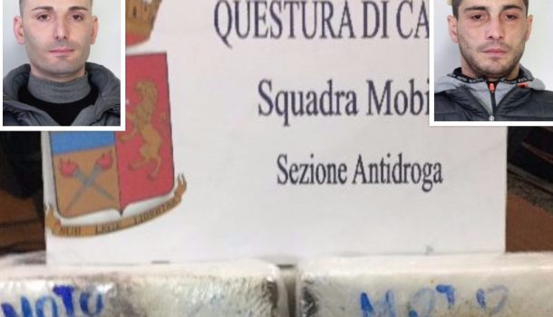 Catania, beccati con 3 kg di cocaina: in manette due corrieri