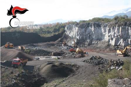 Mascali, carabinieri sequestrano cava per la frantumazione del basalto VIDEO