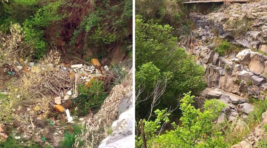 Linguaglossa, pulitura torrente San Leonardo