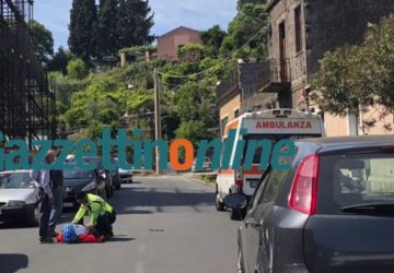 San Leonardello, ciclista perde il controllo schiantandosi contro una vettura:  soccorso dal 118