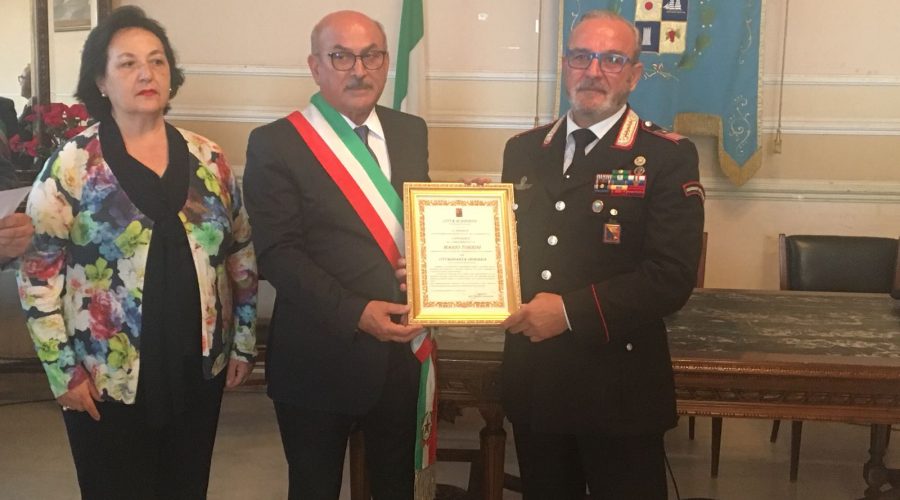 Riposto, Cittadinanza Onoraria al Luogotenente dei Carabinieri Mario Torrisi