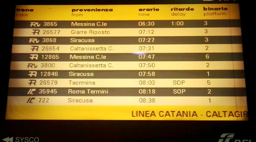 Messina-Catania-Siracusa, treni regionali: una continua odissea