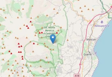 Sciame sismico sull'Etna tra Milo e Sant'Alfio: registrate 9 scosse