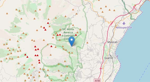 Sciame sismico sull’Etna tra Milo e Sant’Alfio: registrate 9 scosse