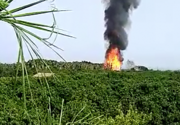 Fiumefreddo, incendio in un vivaio in contrada Lella. Intervento dei Vigili del fuoco