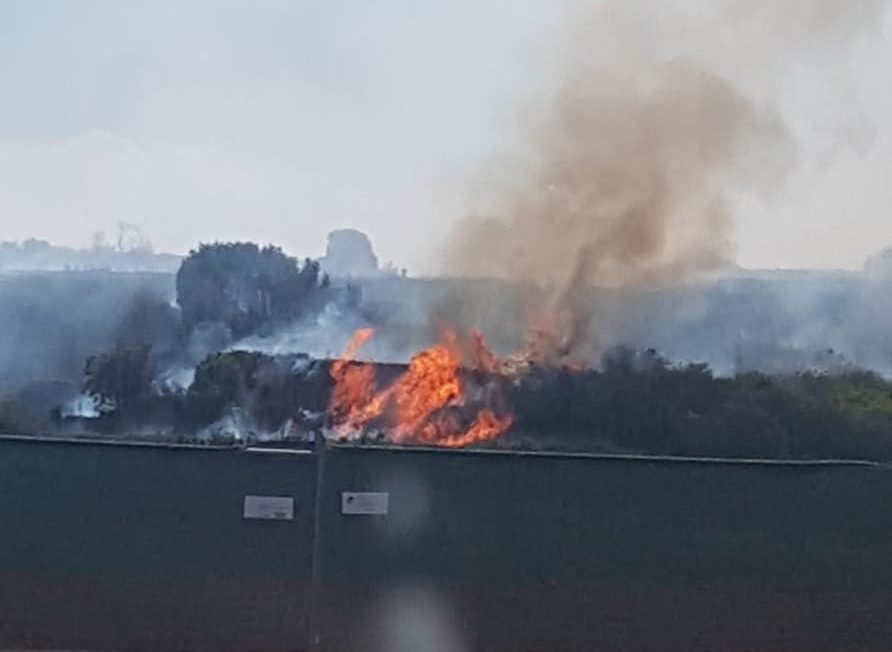 Gravina di Catania, vasto incendio a ridosso delle abitazioni: intervento dei Vigili del fuoco