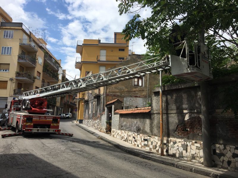 Giarre, albero pericolante in corso Matteotti messo in sicurezza dai vigili del fuoco