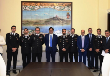 Incontro istituzionale del sindaco di Catania, Pogliese con il Comandante dei Cc, col.Covetti