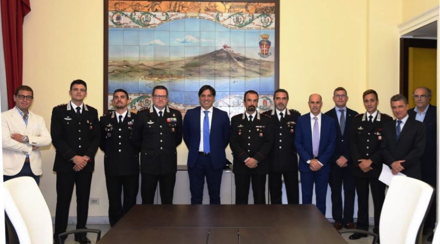 Incontro istituzionale del sindaco di Catania, Pogliese con il Comandante dei Cc, col.Covetti
