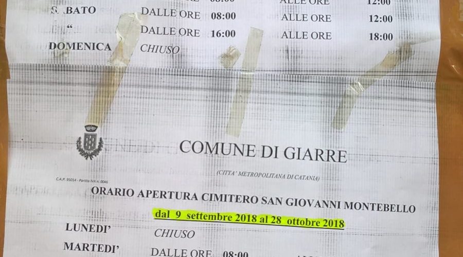 orari cimitero