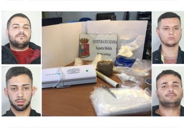 Catania, beccati con 1,5 kg di cocaina. Arrestati in quattro