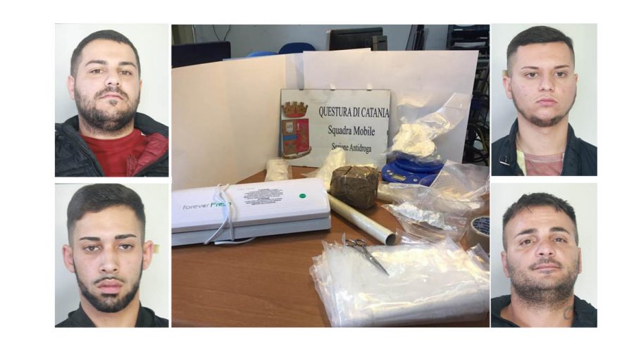 Catania, beccati con 1,5 kg di cocaina. Arrestati in quattro
