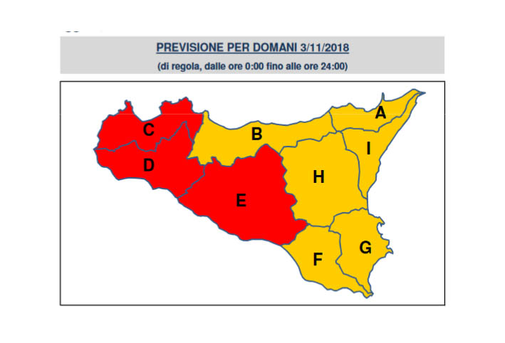 Meteo: Protezione civile dirama avviso di allerta meteo per domani