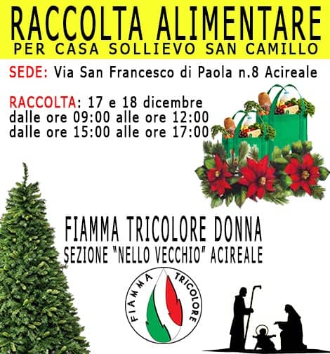 Acireale, raccolta alimentare in favore della “Casa Sollievo San Camillo”
