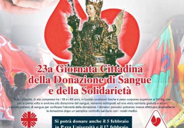 Catania: in occasione delle celebrazioni di S. Agata organizzata la XXIII giornata della donazione e della solidariet&agrave;