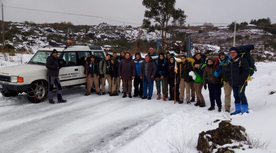 Montargano, gruppo di Scout sorpreso da una tormenta di neve: interviene la Protezione civile comunale di Mascali